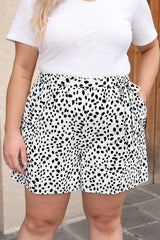 Plus Size High Waist Dalmatian Print Shorts