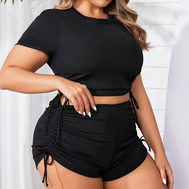 Plus Size Long-Sleeve Bikini Swimsuit