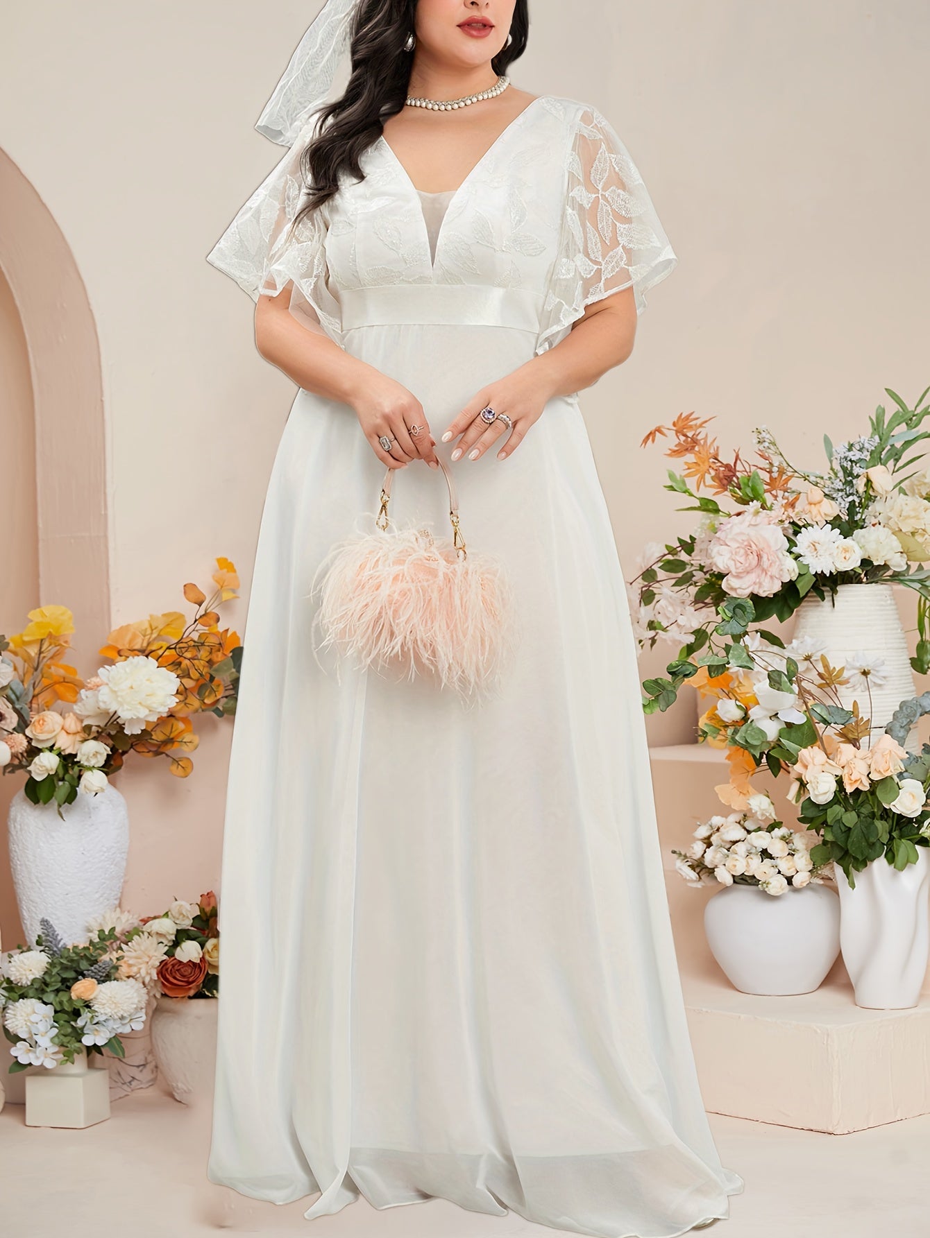 Plus Size Chiffon Wedding Gown