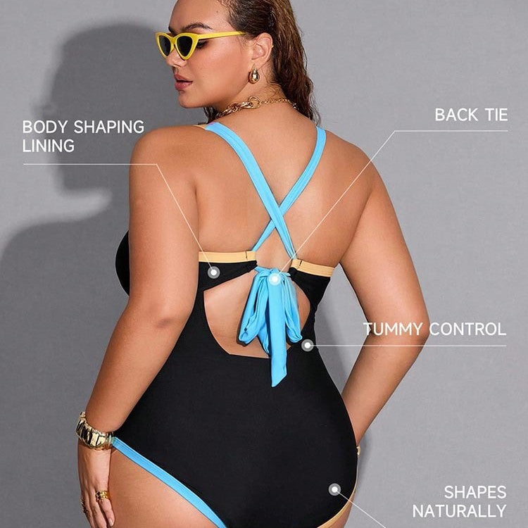 Plus Size Black One-Piece Swimsuit