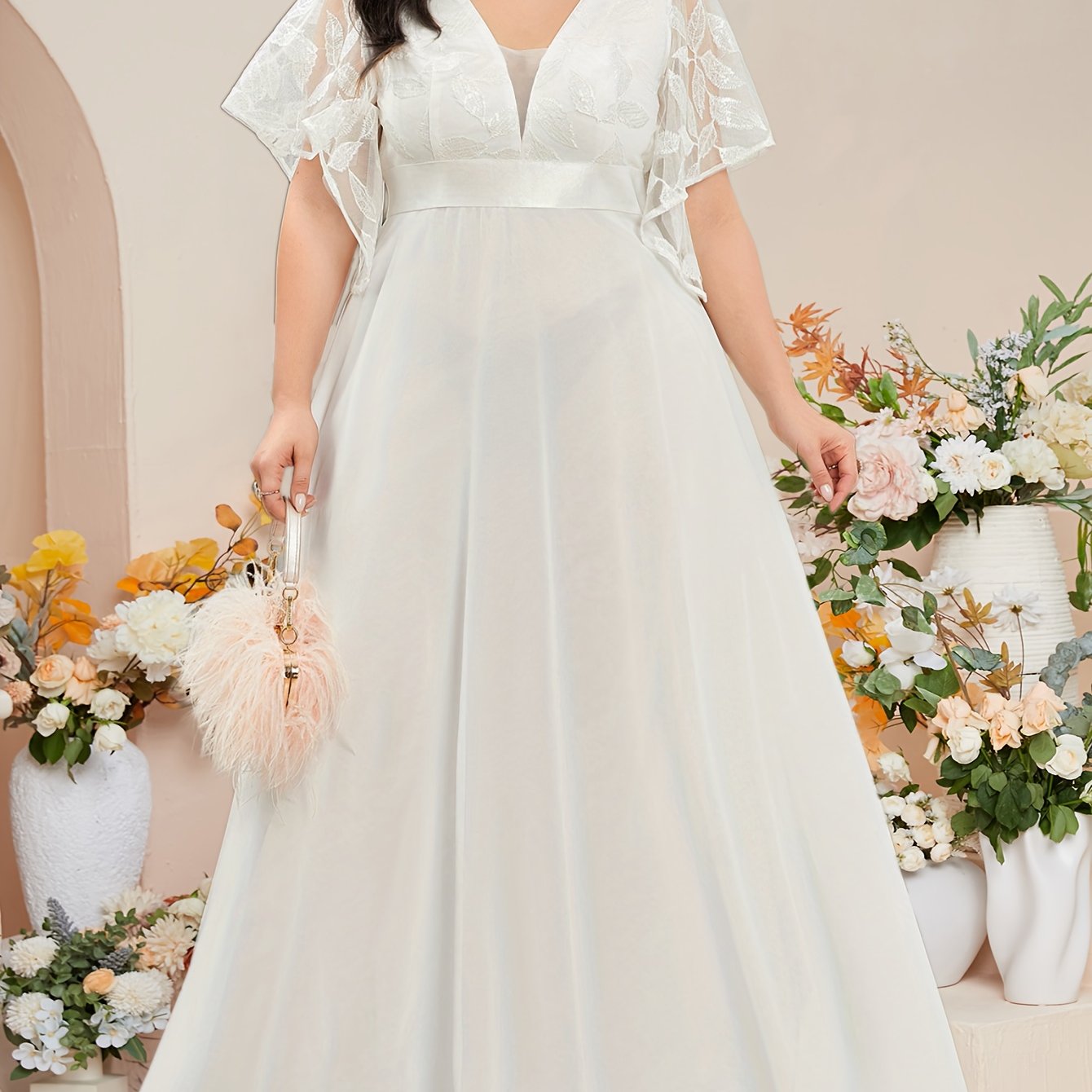Plus Size Chiffon Wedding Gown