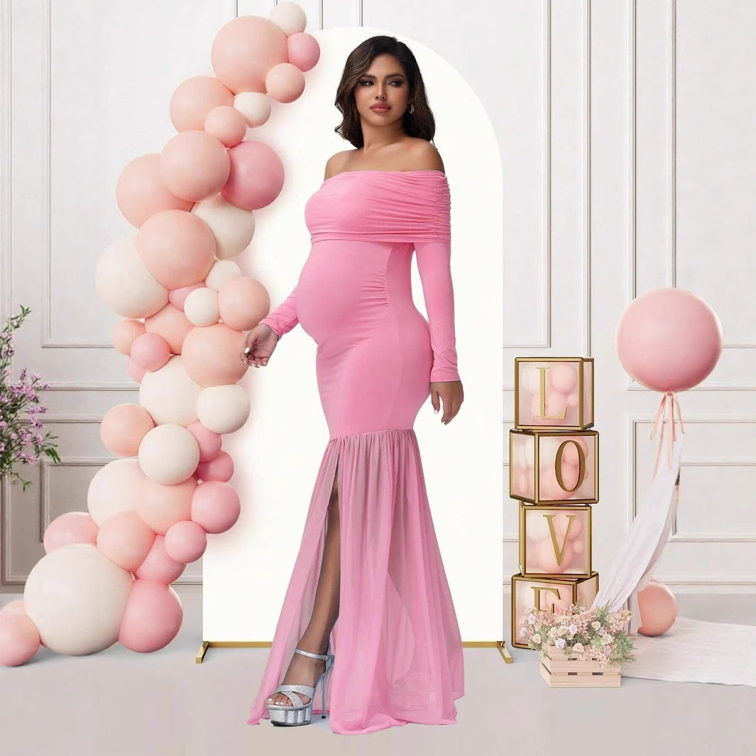 Plus Size Elegant Bodycon Maternity Dress