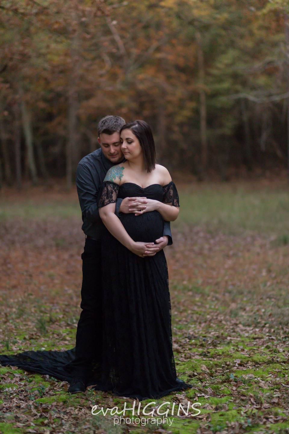 Plus Size Lace Ruffled Off-Shoulder Maternity Dress