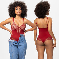 Plus Size Lace Strap Bodysuit Jumpsuit