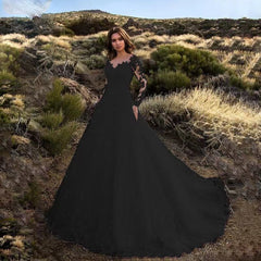 Plus Size Lace Wedding Dress with Train