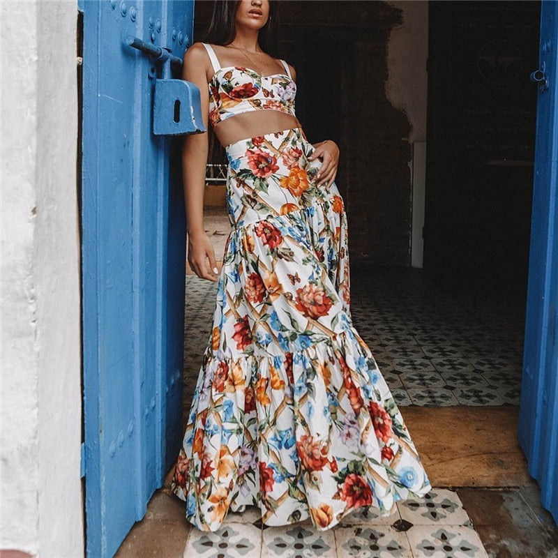 Plus Size Bohemian A-Line Maxi Dress