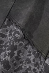Plus Size Leopard Patchwork Wide Leg Pants