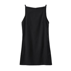 Plus Size Linen Square Neck Sleeveless Midi Dress
