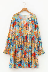 Plus Size Floral Ruffled Mini Dress