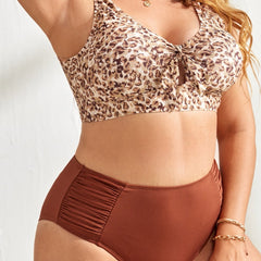 Plus Size Leopard Maternity Swimsuit