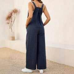 Plus Size Checkered Maternity Jumpsuit