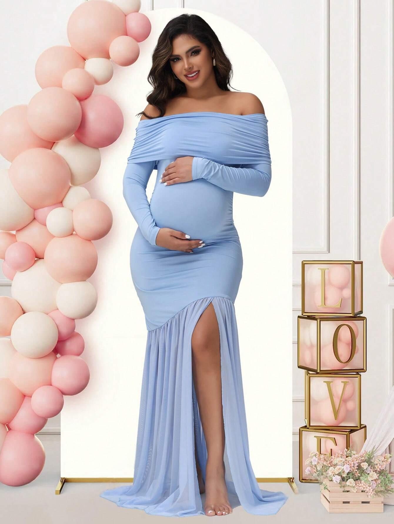 Plus Size Elegant Bodycon Maternity Dress