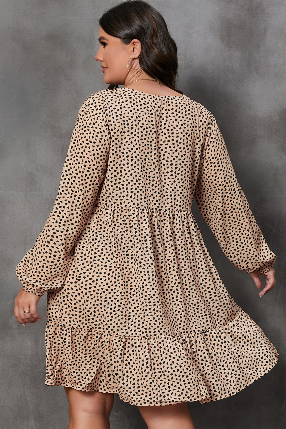 Plus Size Leopard Midi Dress