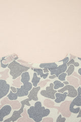 Plus Size Camouflage Print 2pcs Outfit Set
