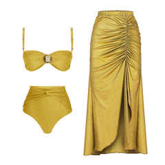 Plus Size Bikini Wrap Skirt Set