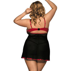 Plus Size Lace Nightdress Open Back
