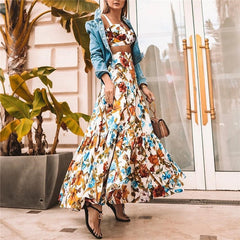 Plus Size Bohemian A-Line Maxi Dress