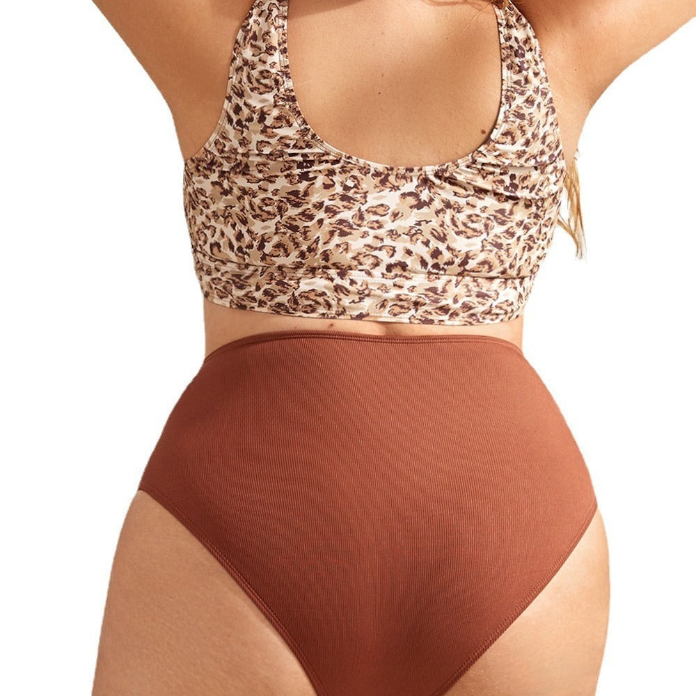 Plus Size Leopard Maternity Swimsuit
