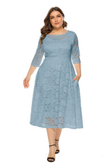 Plus Size Evening Dress Midi Cutout