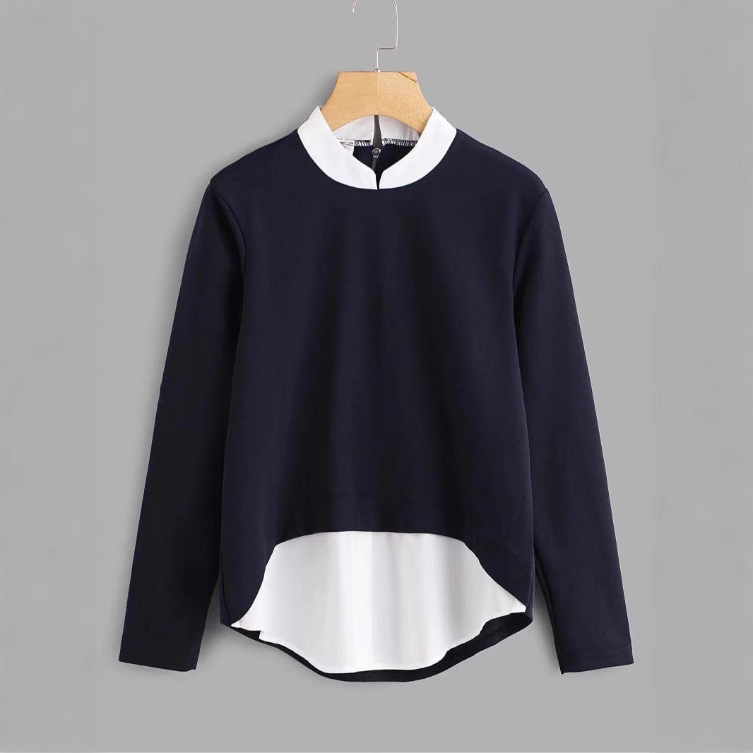 Plus Size Color Block Long Sleeve Sweatshirt