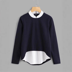 Plus Size Color Block Long Sleeve Sweatshirt