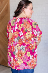 Plus Size Floral Ruffle Short Sleeve Blouse