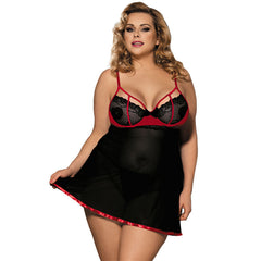 Plus Size Lace Nightdress Open Back