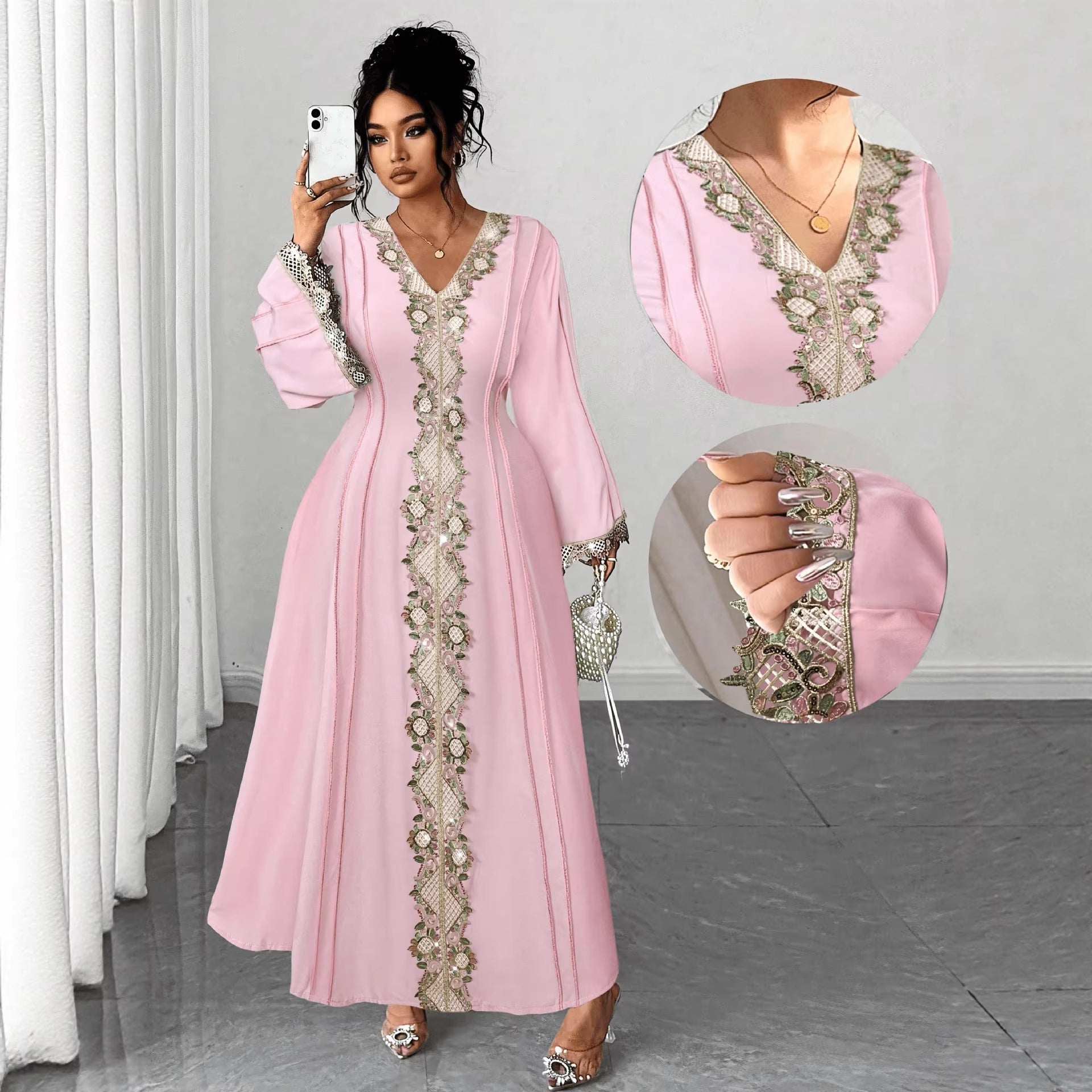 Plus Size Elegant Vintage Lace Maxi Dress