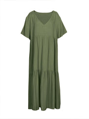 Plus Size Casual V-Neck A-Line Dress