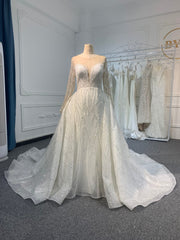 Plus Size Deep V Mermaid Wedding Dress