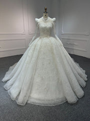 Plus Size Lace Off Shoulder Wedding Gown