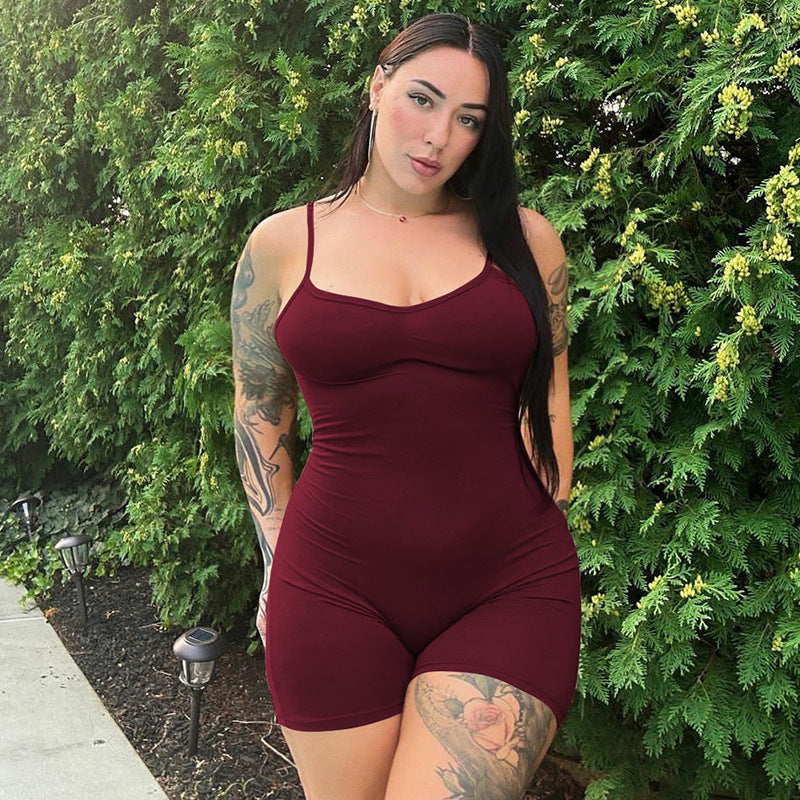 Plus Size Backless Strap Jumpsuit