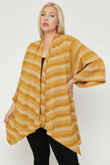 Plus Size Kimono Striped Cardigan