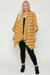 Plus Size Kimono Striped Cardigan