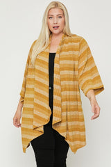 Plus Size Kimono Striped Cardigan