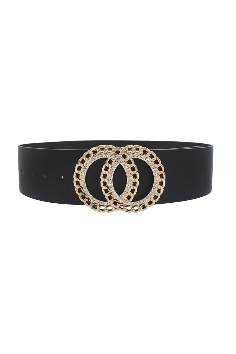 Plus Size Double Circle Rhinestone Belt