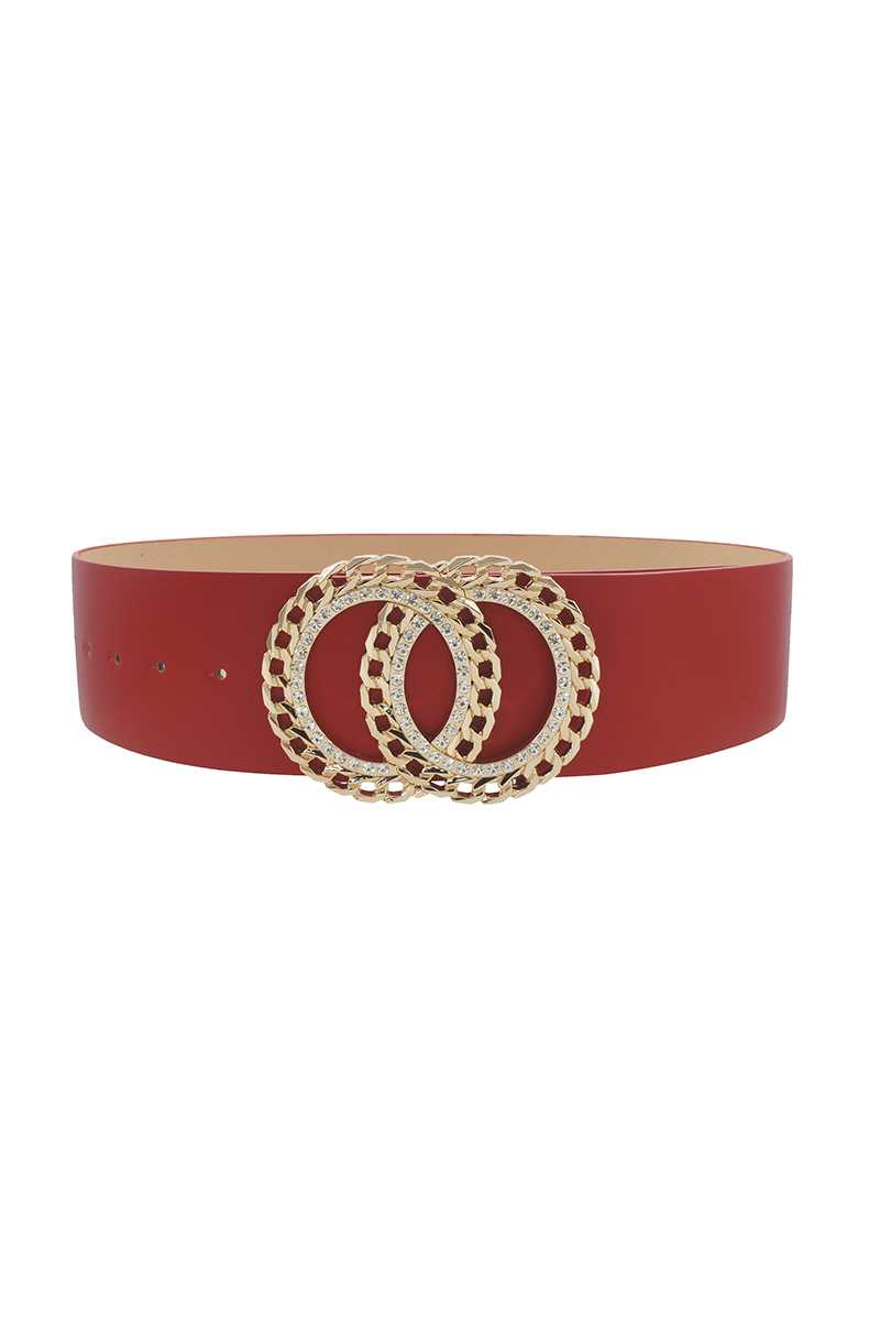 Plus Size Double Circle Rhinestone Belt