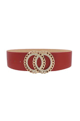 Plus Size Double Circle Rhinestone Belt