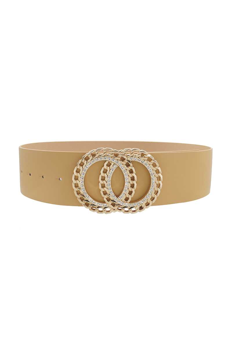 Plus Size Double Circle Rhinestone Belt