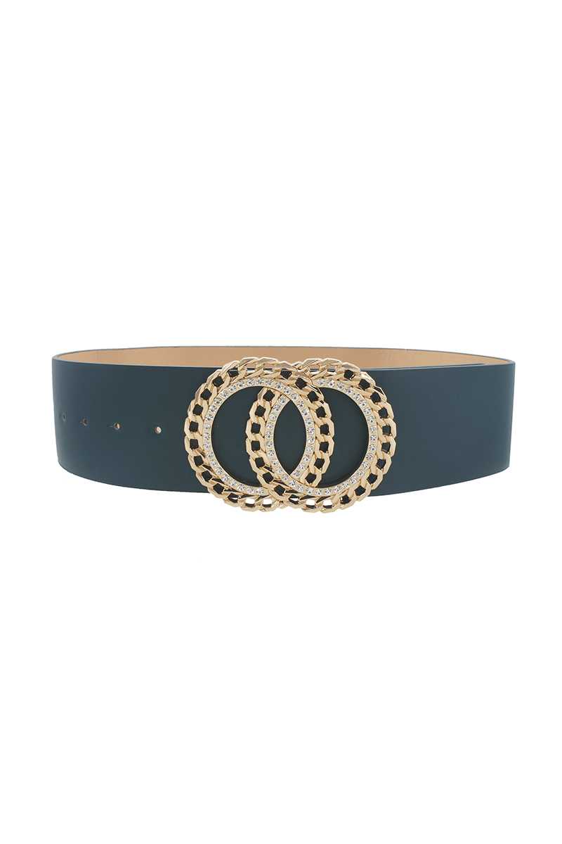Plus Size Double Circle Rhinestone Belt