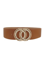 Plus Size Double Circle Rhinestone Belt