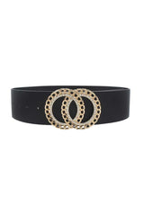 Plus Size Double Circle Rhinestone Belt