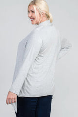 Plus Size Long Sleeve Open Cardigan