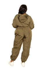 Plus Size Active Zip Up Set