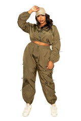 Plus Size Active Zip Up Set