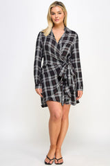 Plus Size Long Sleeve Plaid Dress
