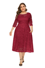 Plus Size Evening Dress Midi Cutout