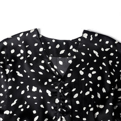 Plus Size Autumn Leopard V-Neck Dress