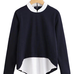 Plus Size Color Block Long Sleeve Sweatshirt