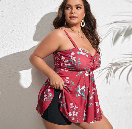 Plus Size Floral Two-Piece Bikini
